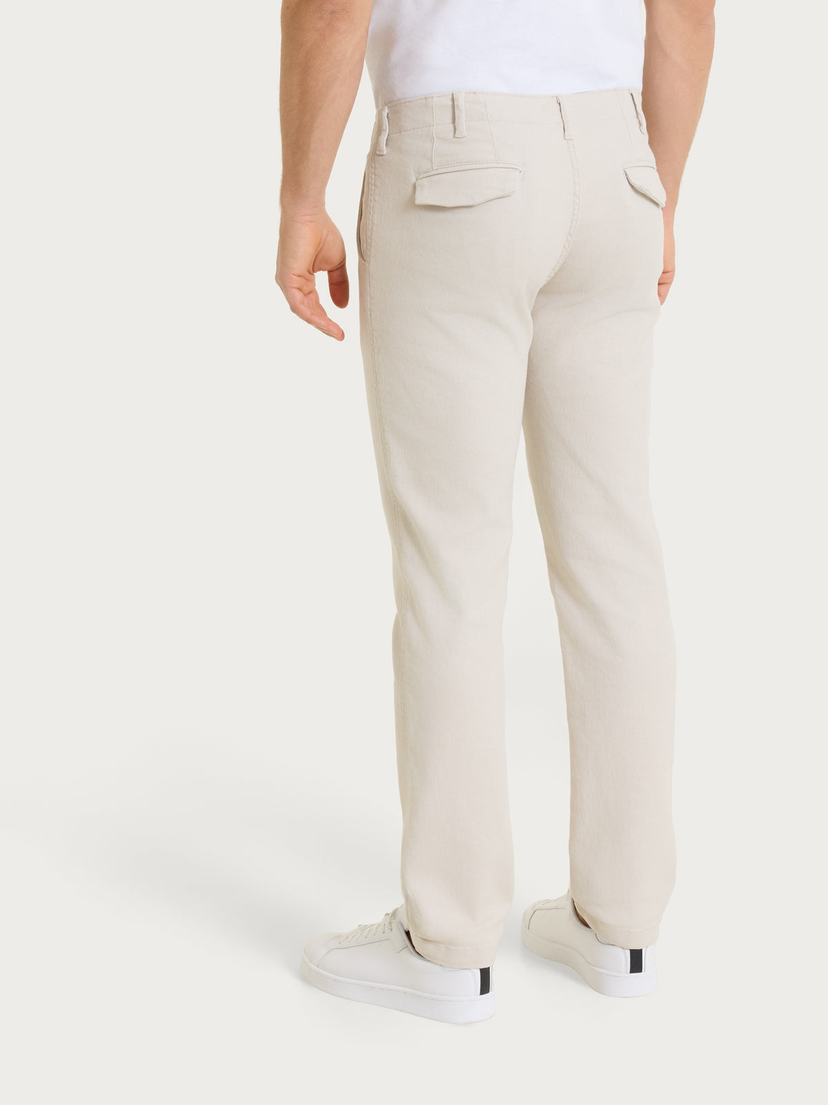 Pantalone chino in Raw Twill di Cotone Bianchi Uomo - Ragno