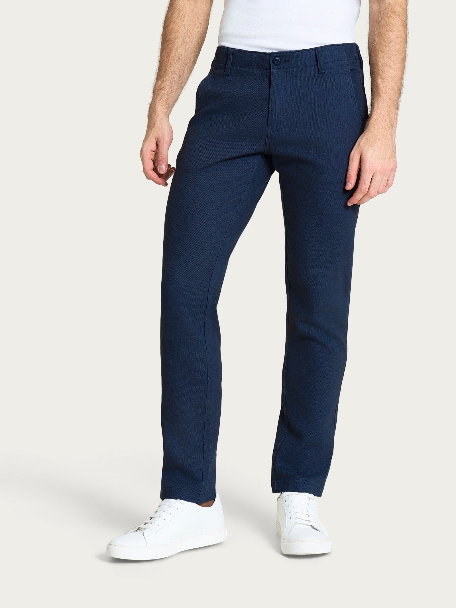 Pantalone chino in Raw Twill di Cotone Blu Uomo - Ragno