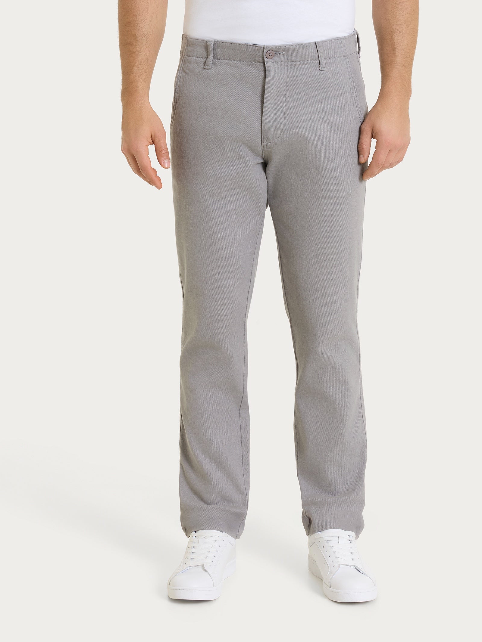 Pantalone chino in Raw Twill di Cotone Neri Uomo - Ragno