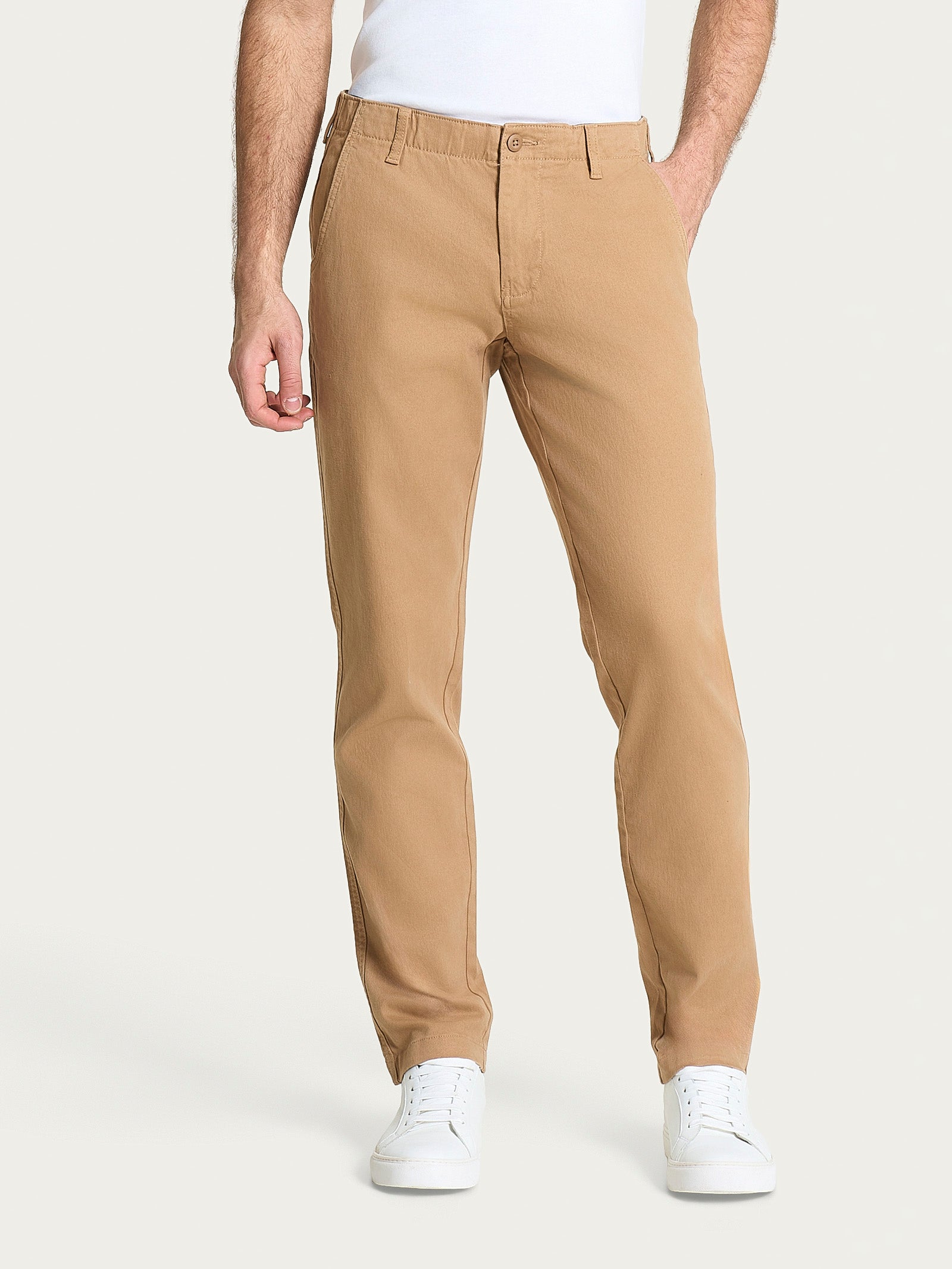 Pantalone chino in Raw Twill di Cotone Marroni Uomo - Ragno