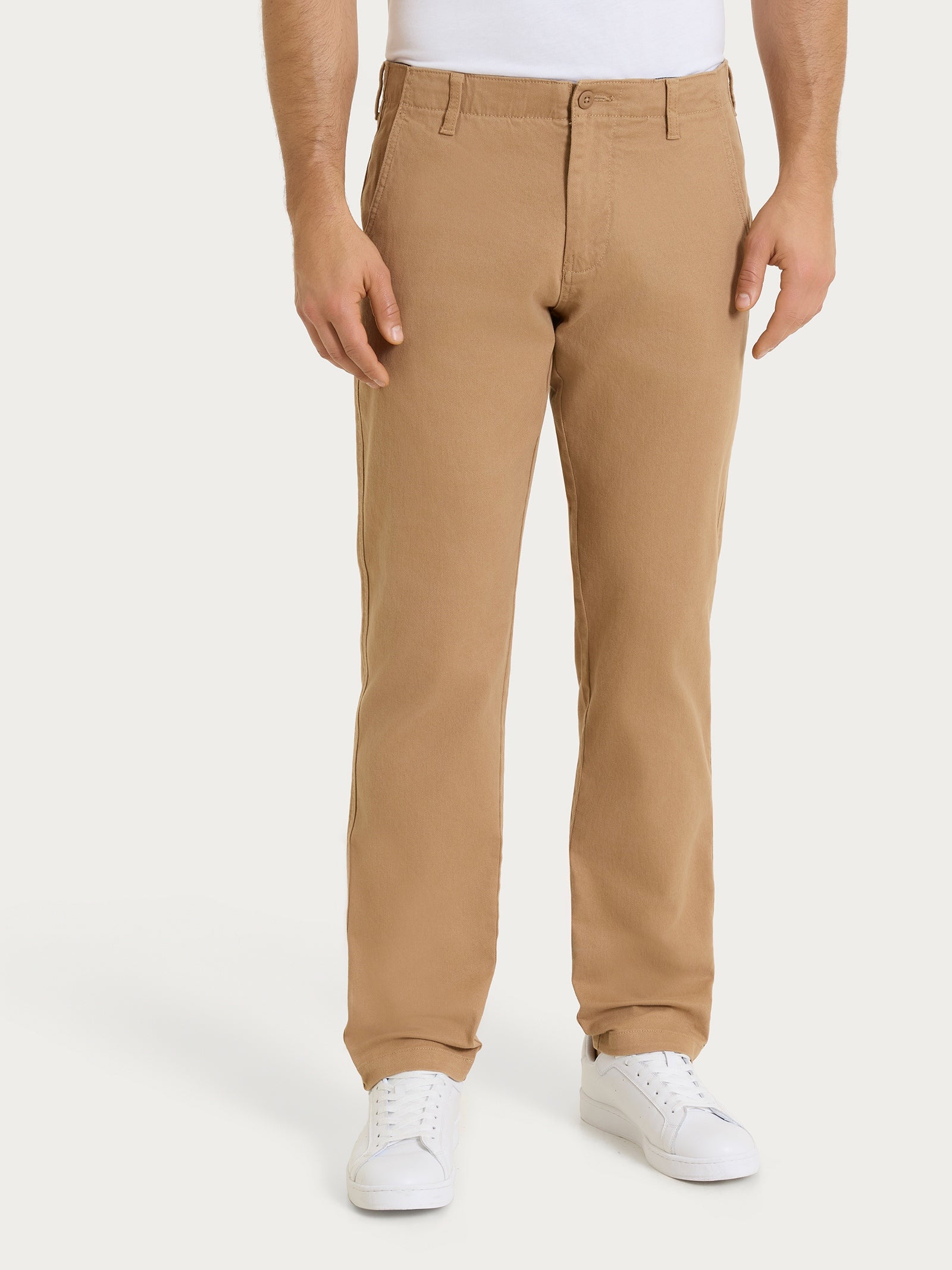 Pantalone chino in Raw Twill di Cotone Marroni Uomo - Ragno