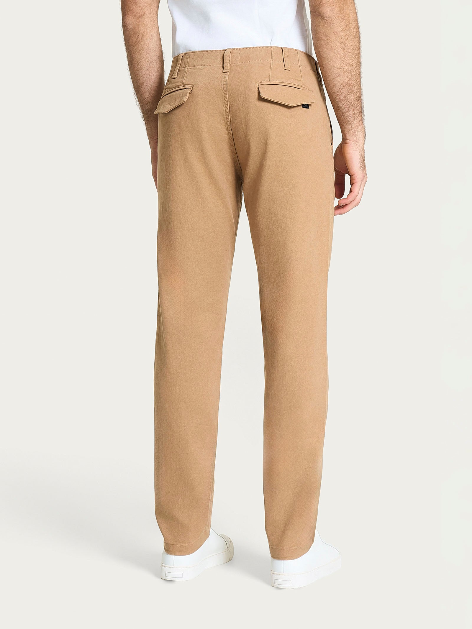 Pantalone chino in Raw Twill di Cotone Marroni Uomo - Ragno