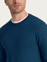 Pull girocollo a maglia unita in Merino Soft Azzurri Uomo - Ragno