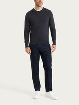 Pull girocollo a maglia unita in Merino Soft Neri Uomo - Ragno