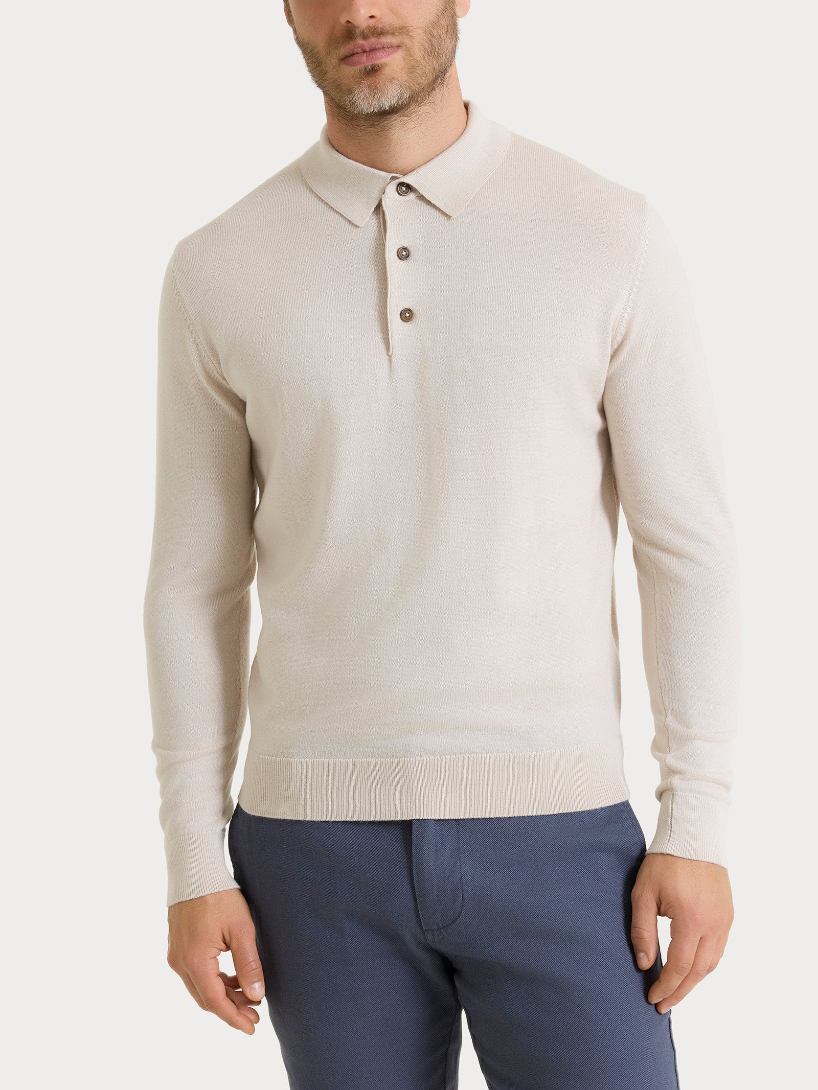 Polo in Merino Soft Bianchi Uomo - Ragno