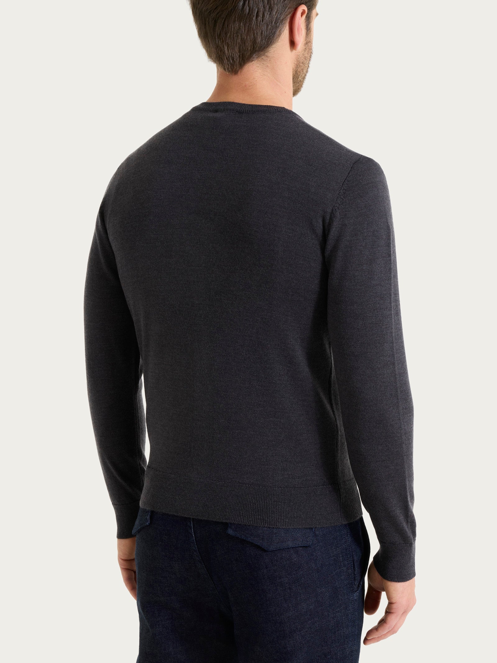 Cardigan a maglia unita in Merino Soft Neri Uomo - Ragno