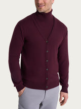 Cardigan a maglia unita in Merino Soft Viola Uomo - Ragno