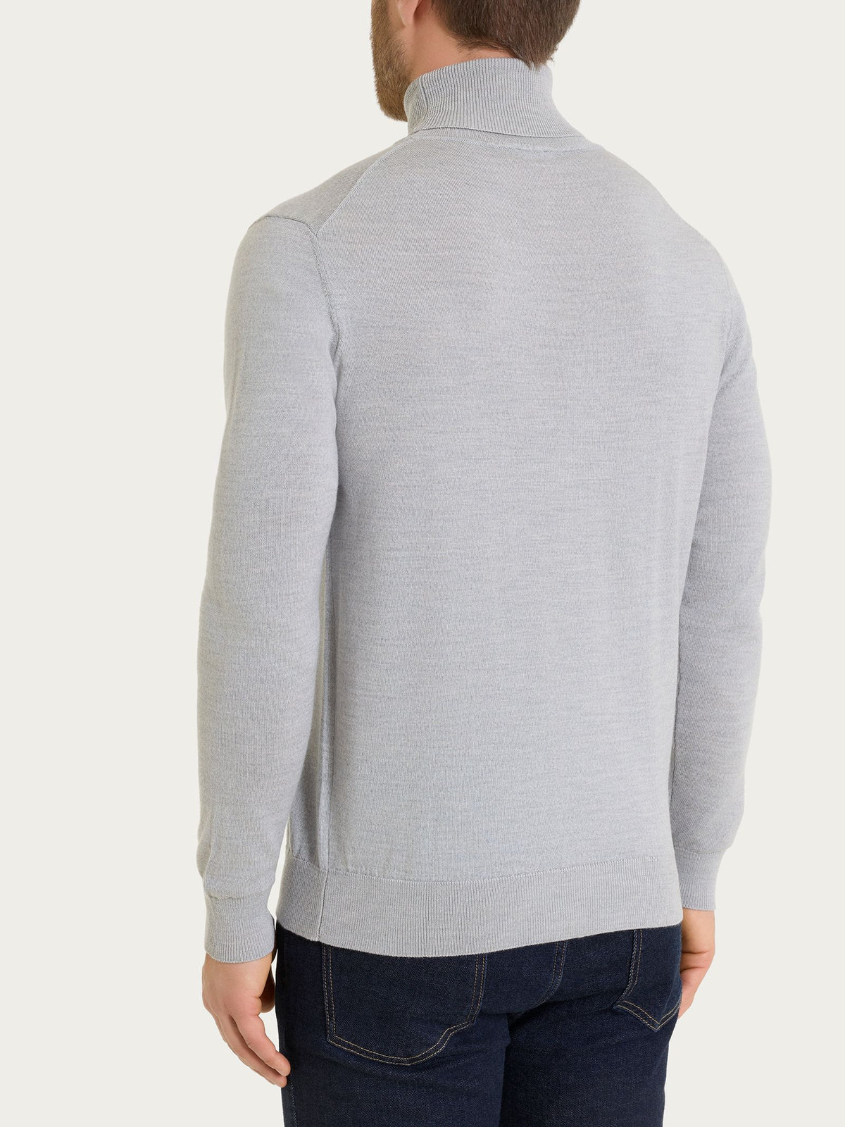 Dolcevita a maglia unita in Merino Soft Neri Uomo - Ragno