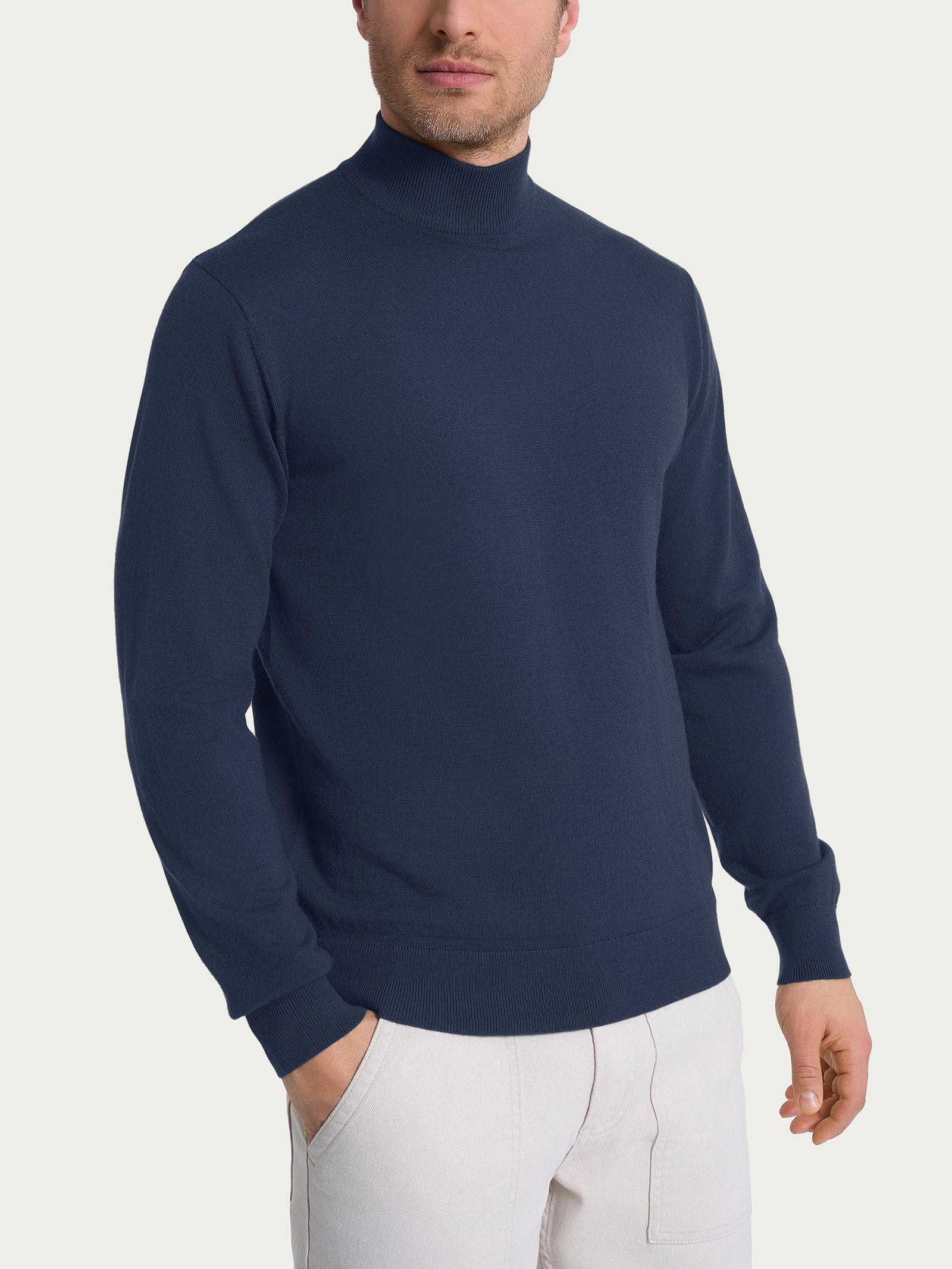 Lupetto in maglia unita in Merino Soft Viola Uomo - Ragno