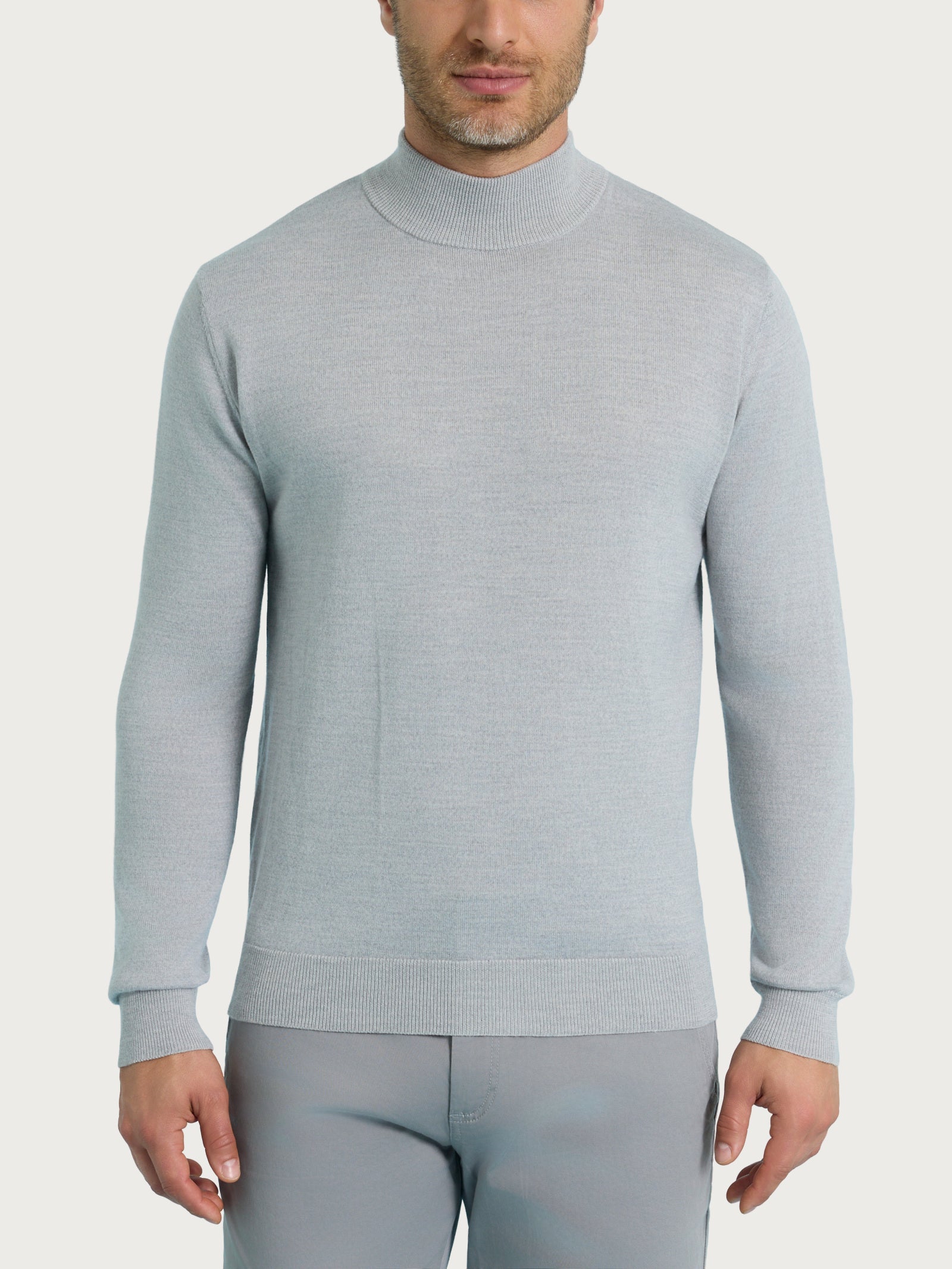 Lupetto in maglia unita in Merino Soft Neri Uomo - Ragno