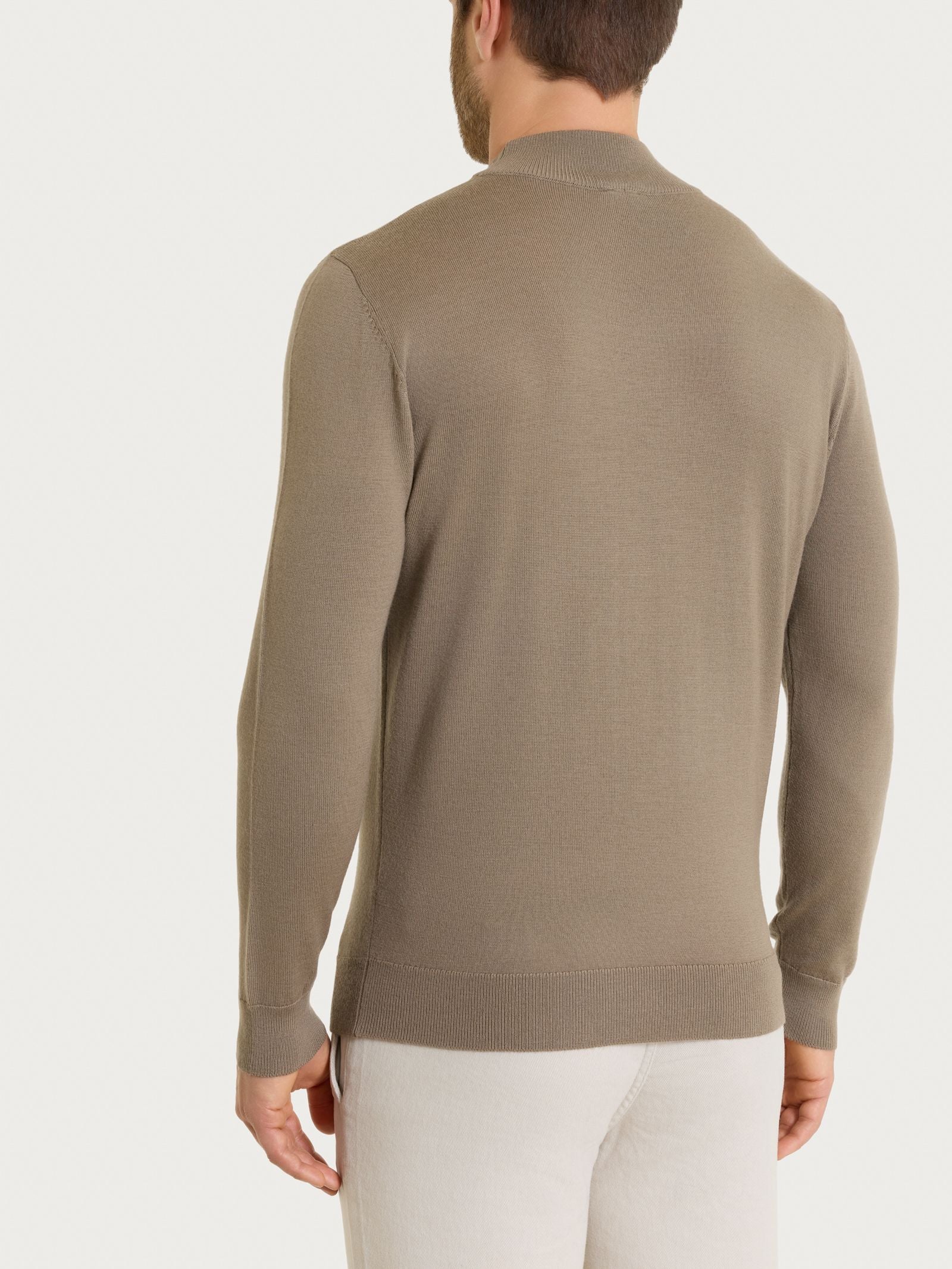 Lupetto in maglia unita in Merino Soft Marroni Uomo - Ragno