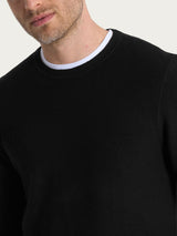 Pull girocollo Punto Links in Merino Soft Neri Uomo - Ragno