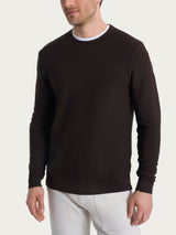 Pull girocollo Punto Links in Merino Soft Marroni Uomo - Ragno