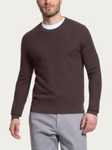 Pull girocollo Punto Links in Merino Soft Marroni Uomo - Ragno