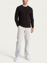 Pull girocollo Punto Links in Merino Soft Marroni Uomo - Ragno