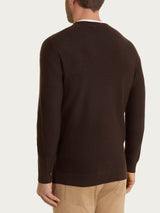 Pull girocollo Punto Links in Merino Soft Marroni Uomo - Ragno