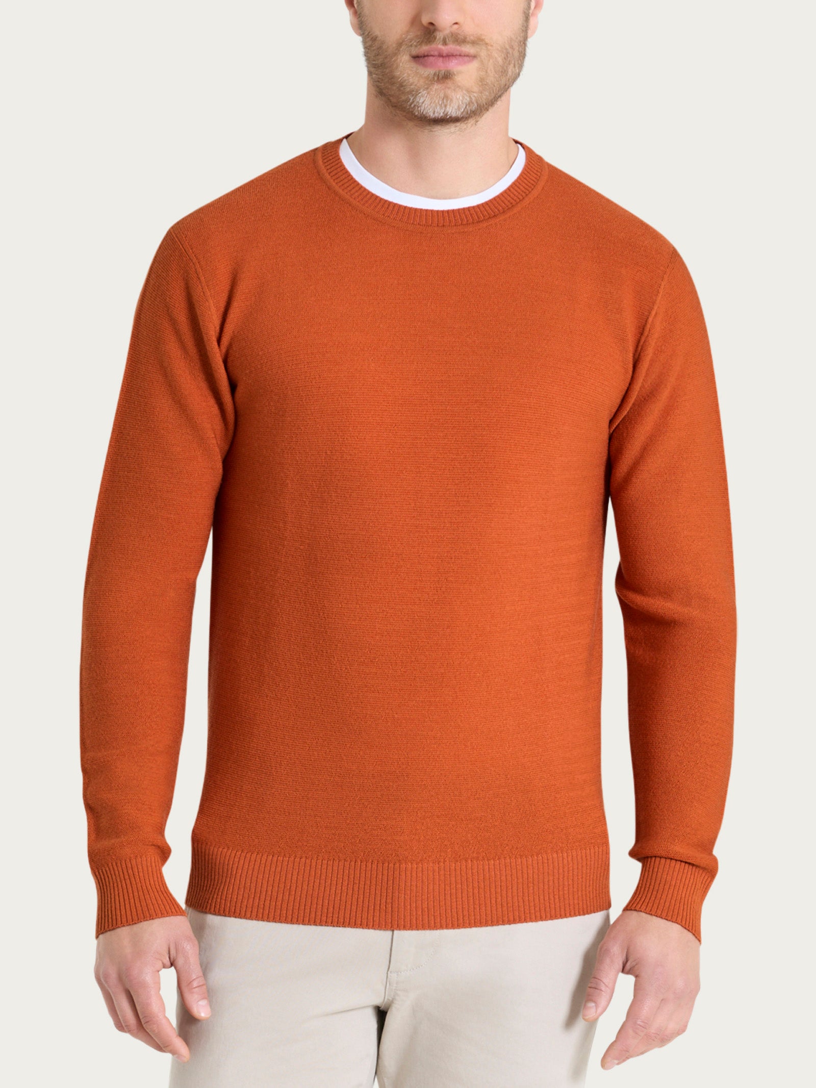 Pull girocollo Punto Links in Merino Soft Arancioni Uomo - Ragno
