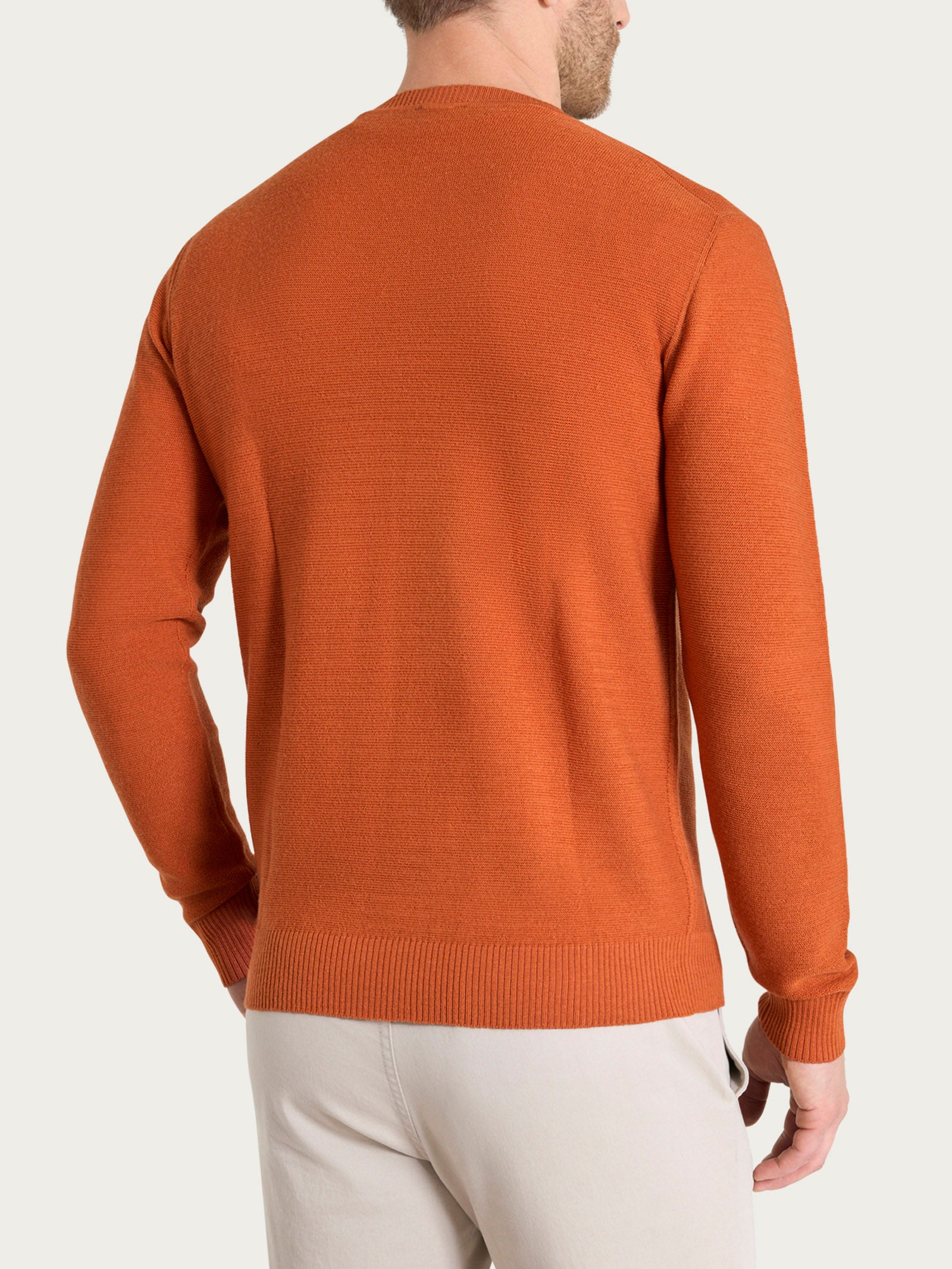 Pull girocollo Punto Links in Merino Soft Arancioni Uomo - Ragno