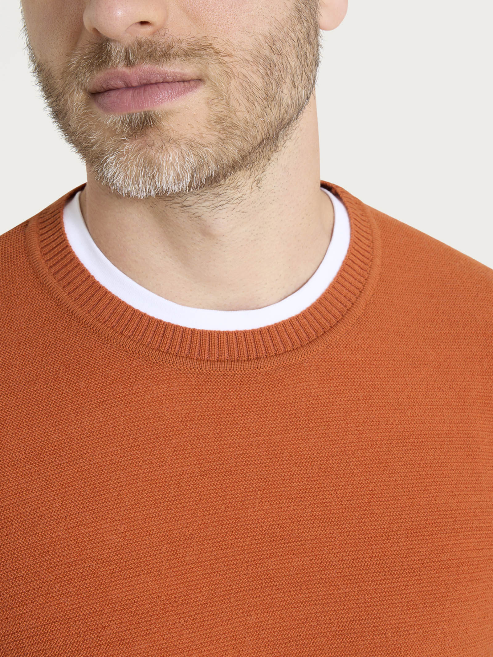 Pull girocollo Punto Links in Merino Soft Arancioni Uomo - Ragno