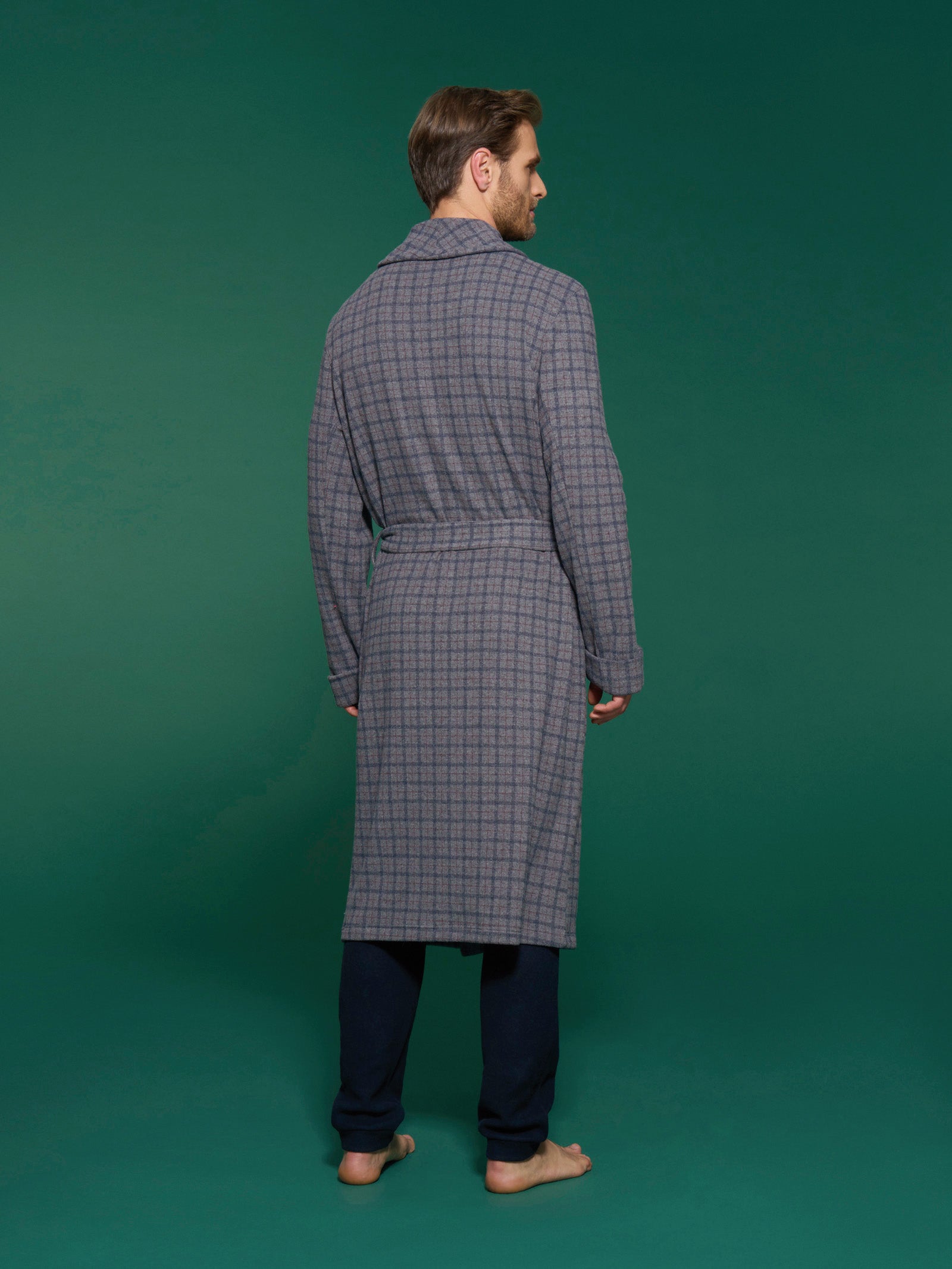 Vestaglia lunga da camera in Cotton Eco Pile Mel - Main Image