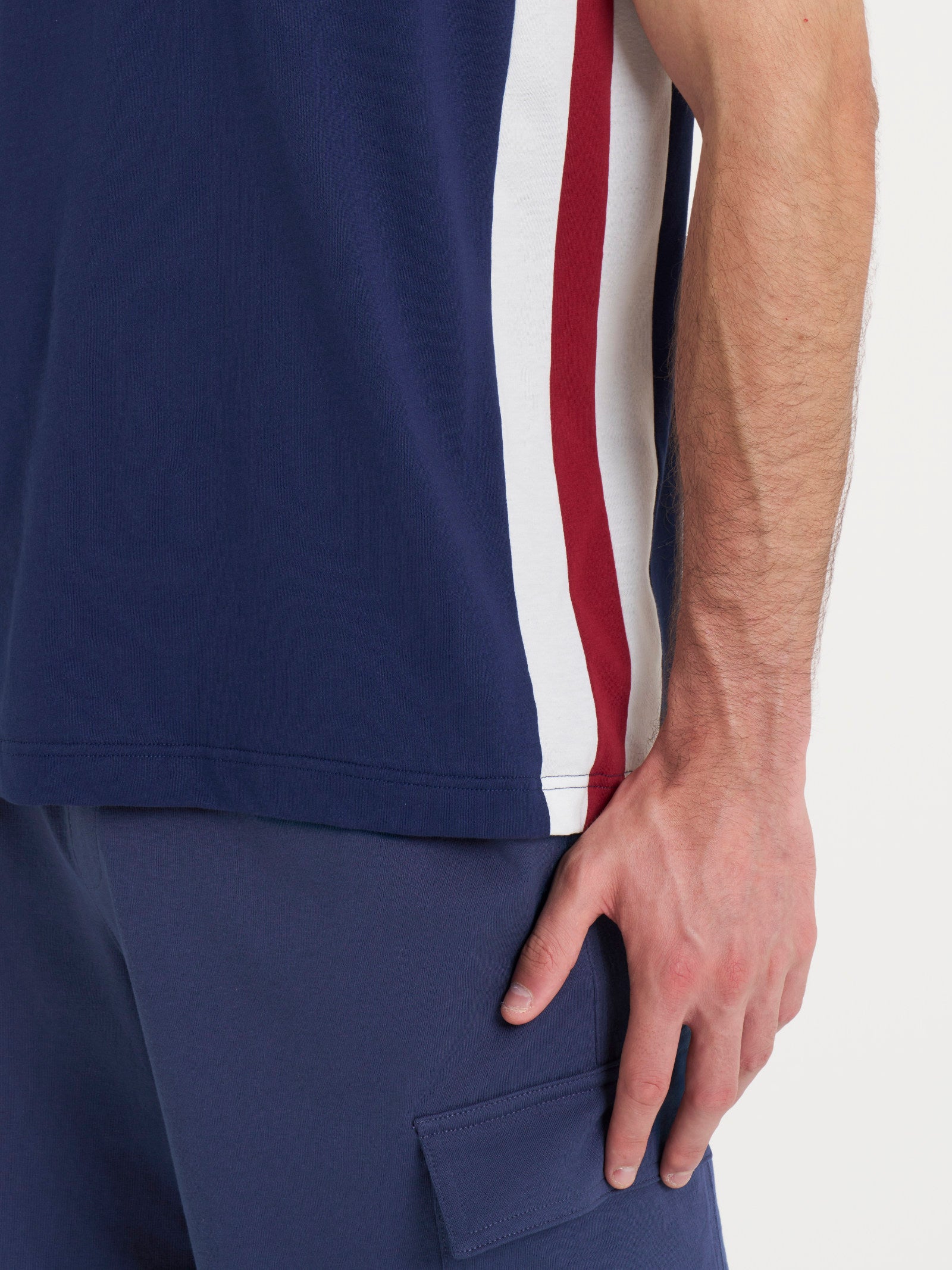 Canottiera a spalla larga con tasca in Jersey di Cotone Blu Uomo - Ragno