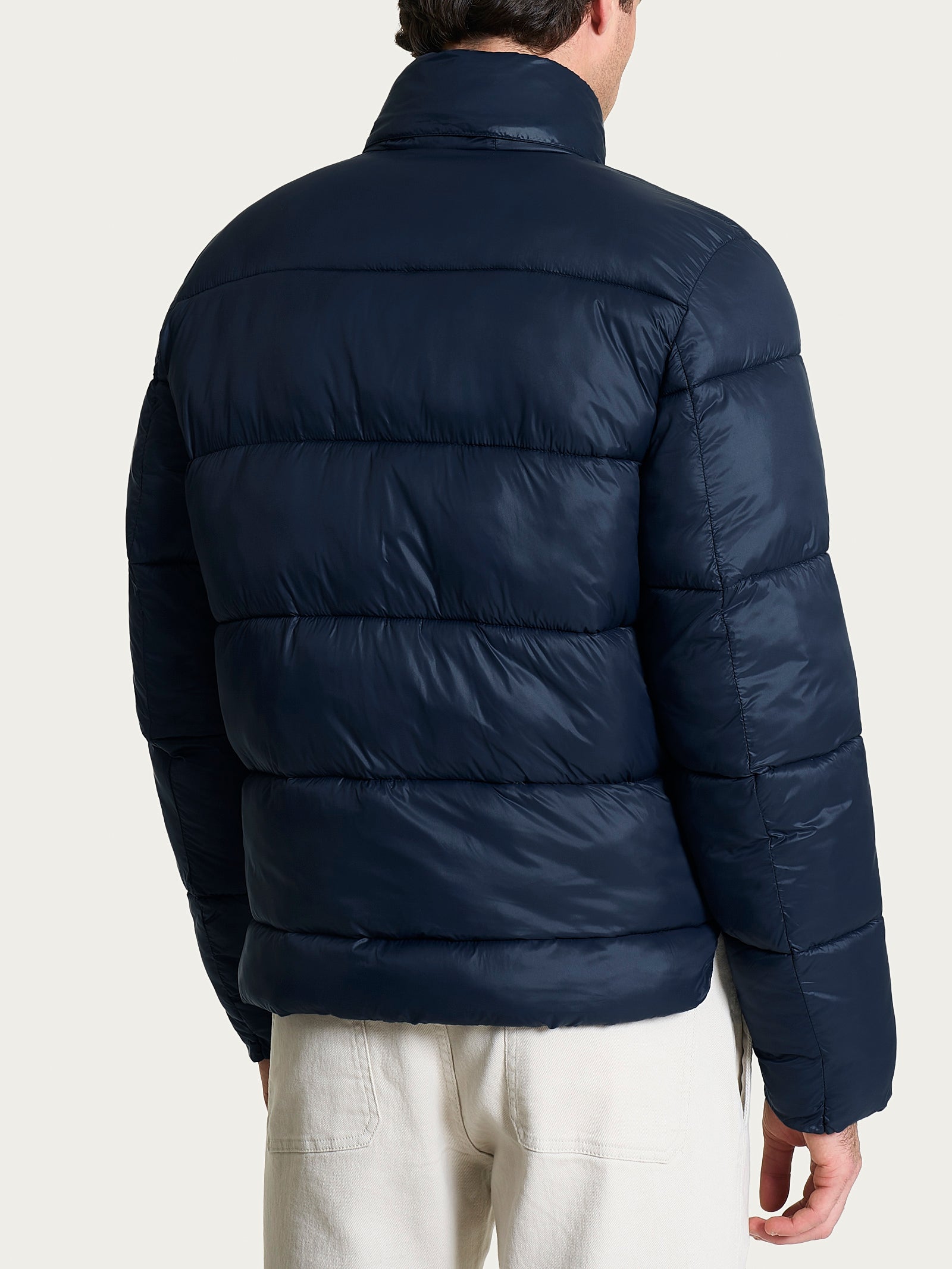 Piumino corto shiny in Vegan Down Blu Uomo - Ragno