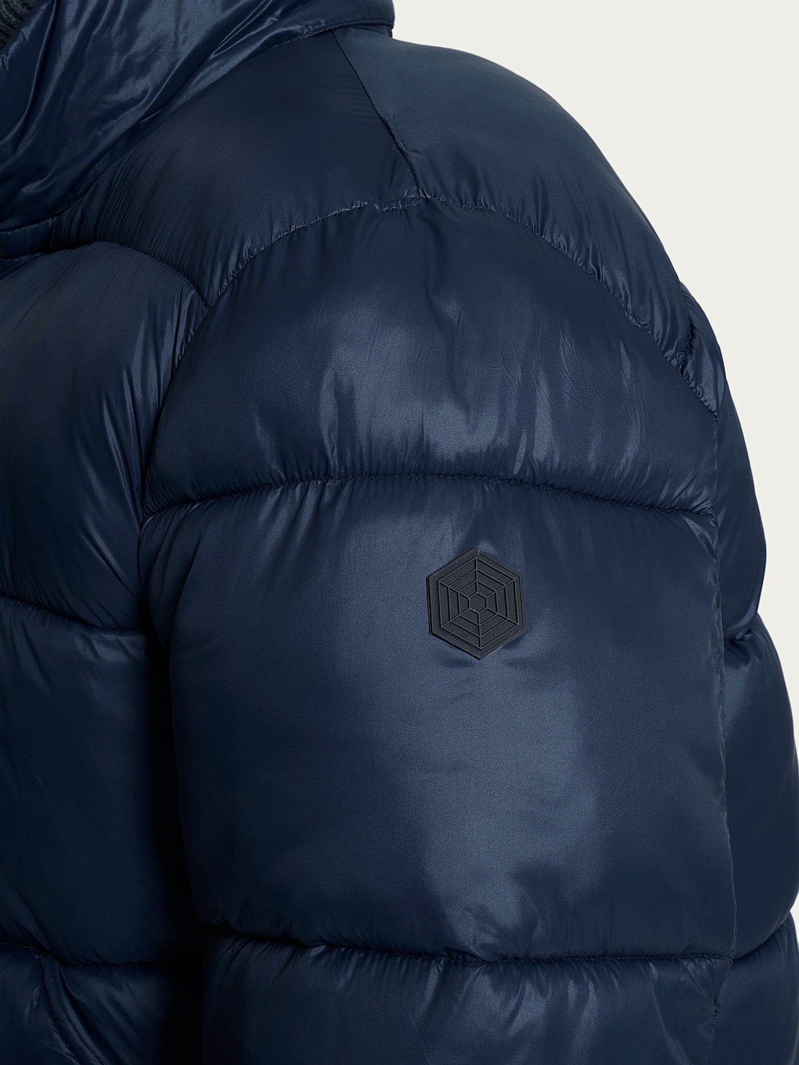 Piumino corto shiny in Vegan Down Blu Uomo - Ragno
