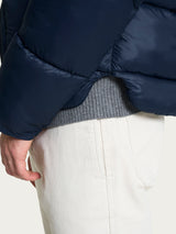 Piumino corto shiny in Vegan Down Blu Uomo - Ragno