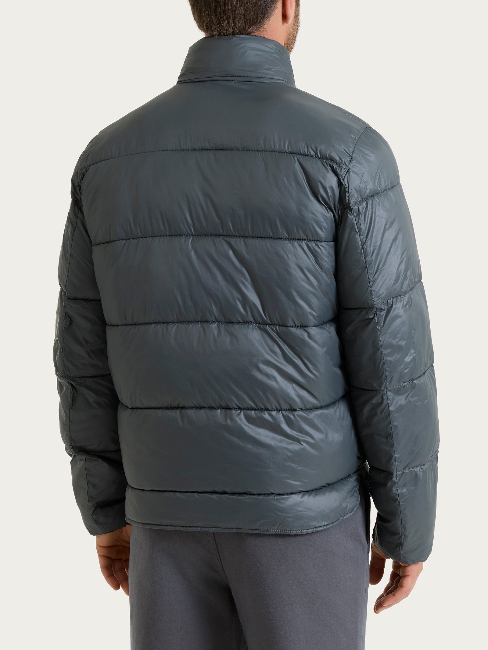 Piumino corto shiny in Vegan Down Grigi Uomo - Ragno