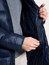 Piumino shiny con cappuccio in Vegan Down Blu Uomo - Ragno