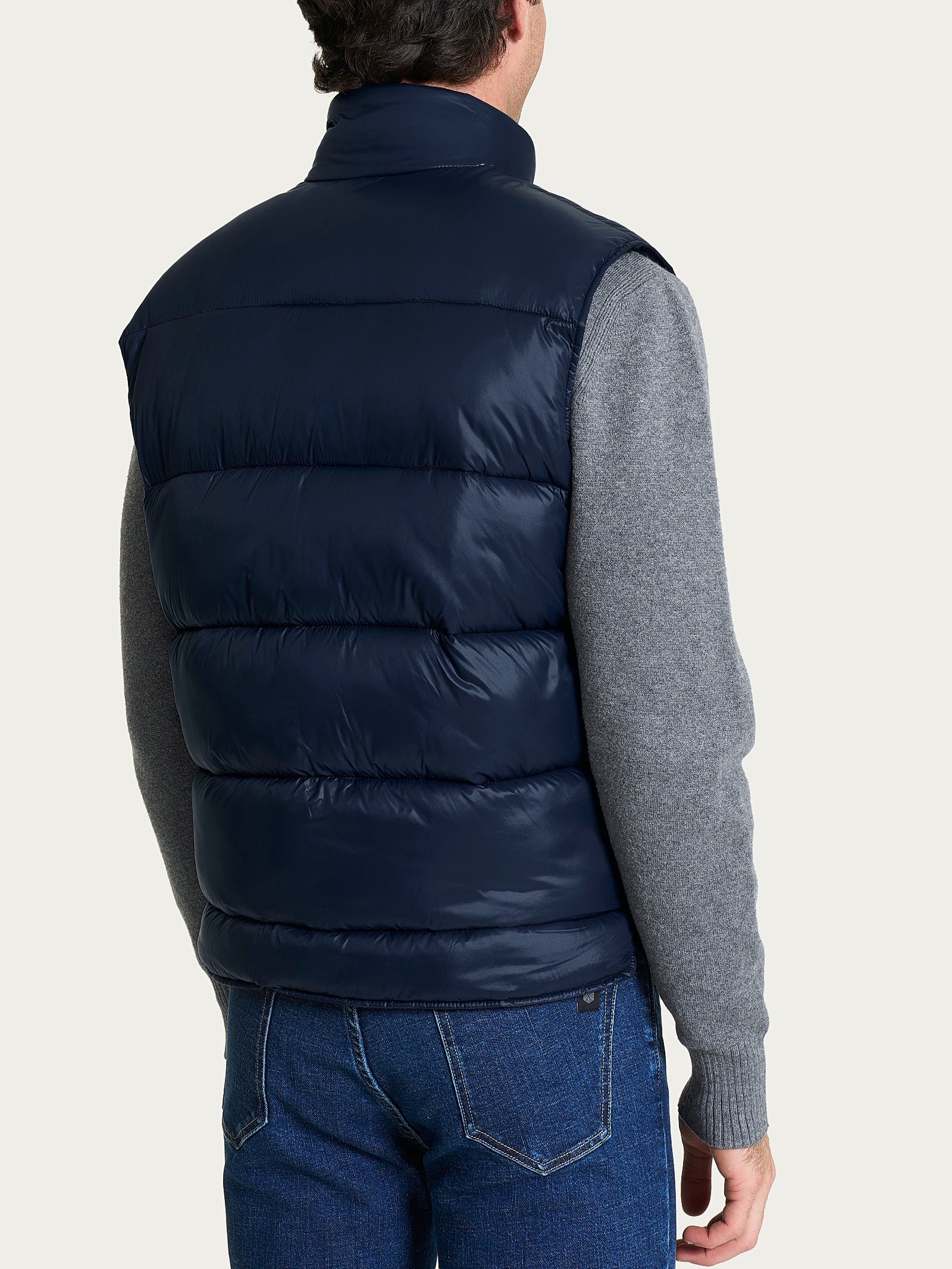Piumino shiny smanicato in Vegan Down Blu Uomo - Ragno