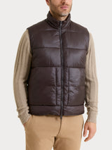 Piumino shiny smanicato in Vegan Down Marroni Uomo - Ragno