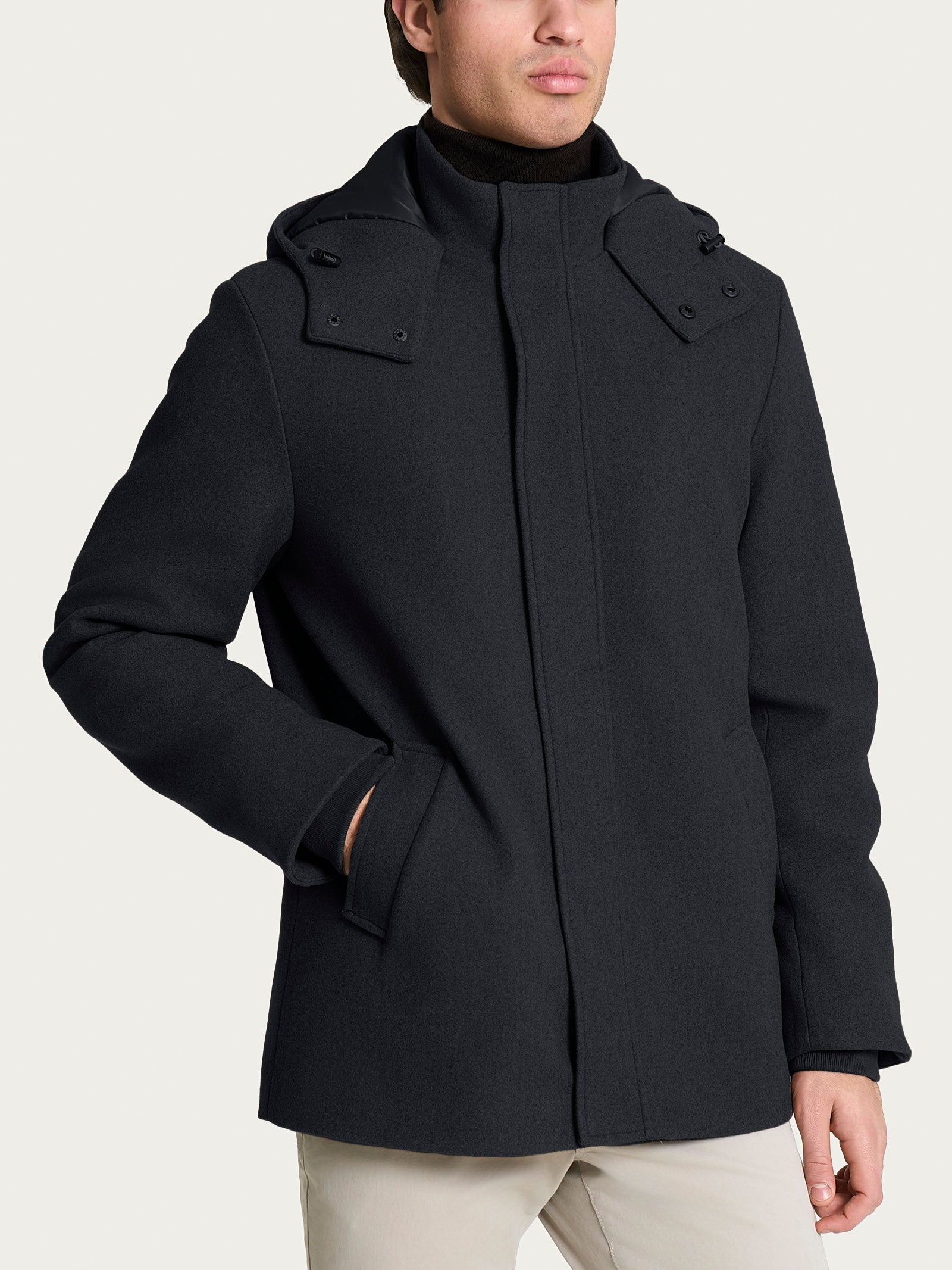 Parka in Vegan Wool Neri Uomo - Ragno