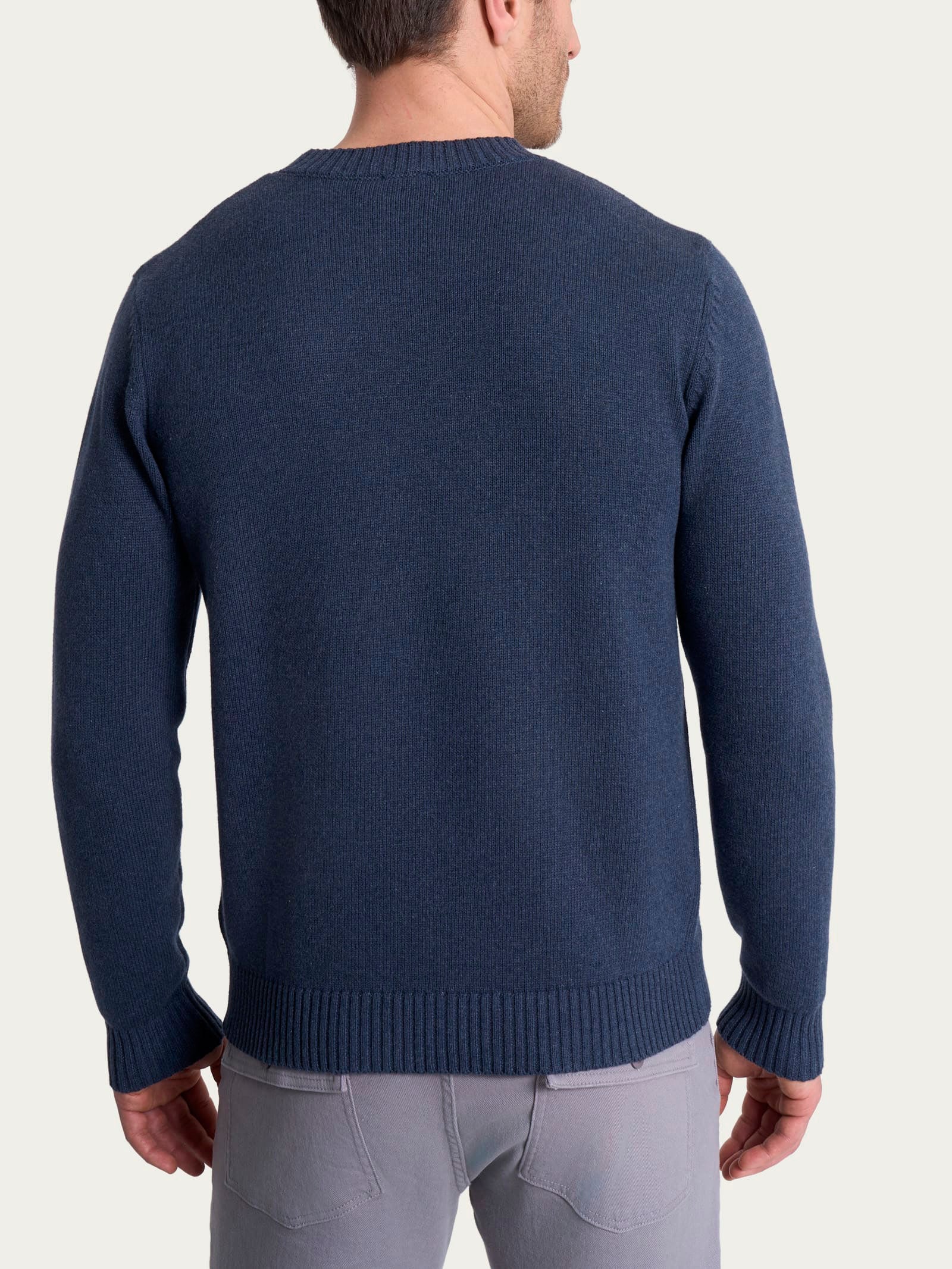 Pull girocollo in Winter Cotton Azzurri Uomo - Ragno