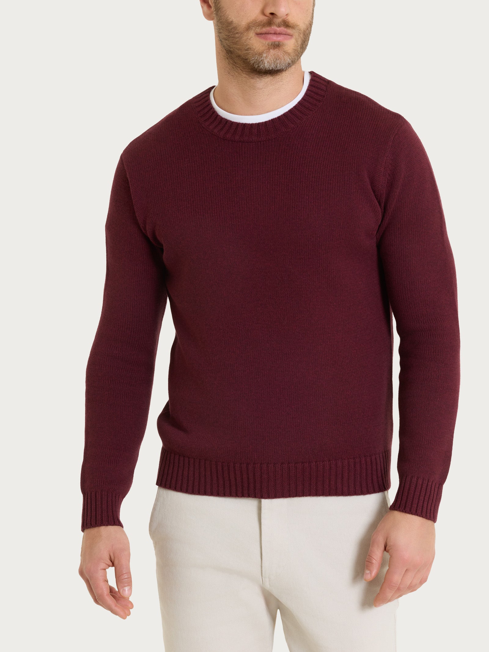 Pull girocollo in Winter Cotton Viola Uomo - Ragno