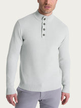 Lupetto con zip e bottoni in Winter Cotton Grigi Uomo - Ragno