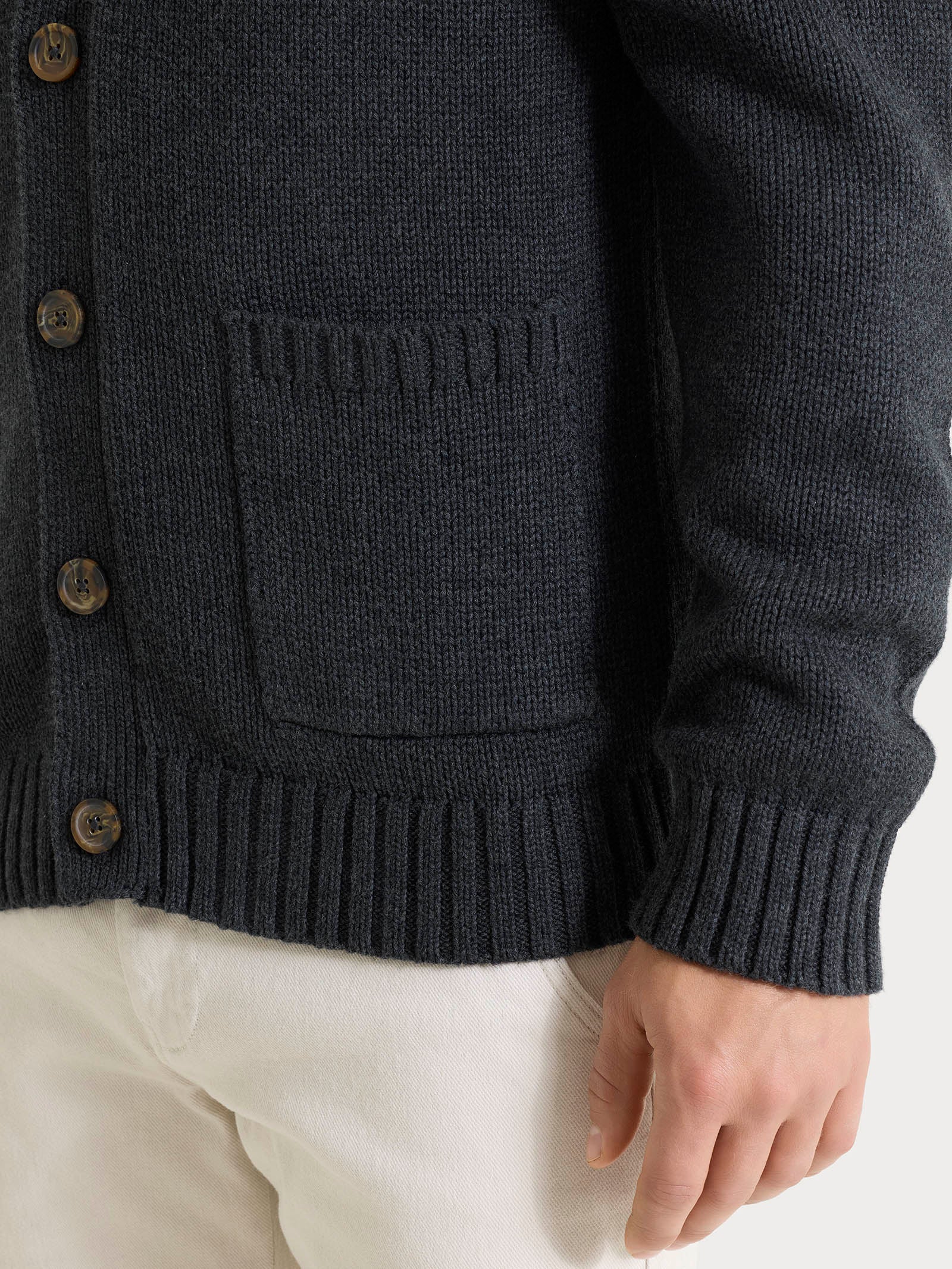 Cardigan con rever in Winter Cotton Neri Uomo - Ragno