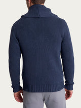 Cardigan con collo a scialle in Winter Cotton Azzurri Uomo - Ragno