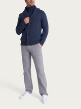 Cardigan con collo a scialle in Winter Cotton Azzurri Uomo - Ragno