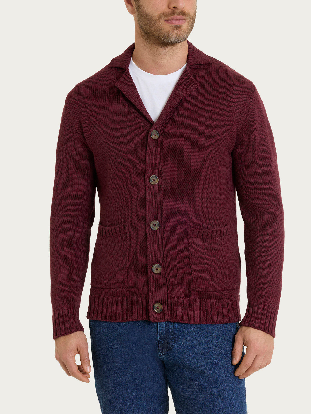 Cardigan con rever in Winter Cotton Viola Uomo - Ragno