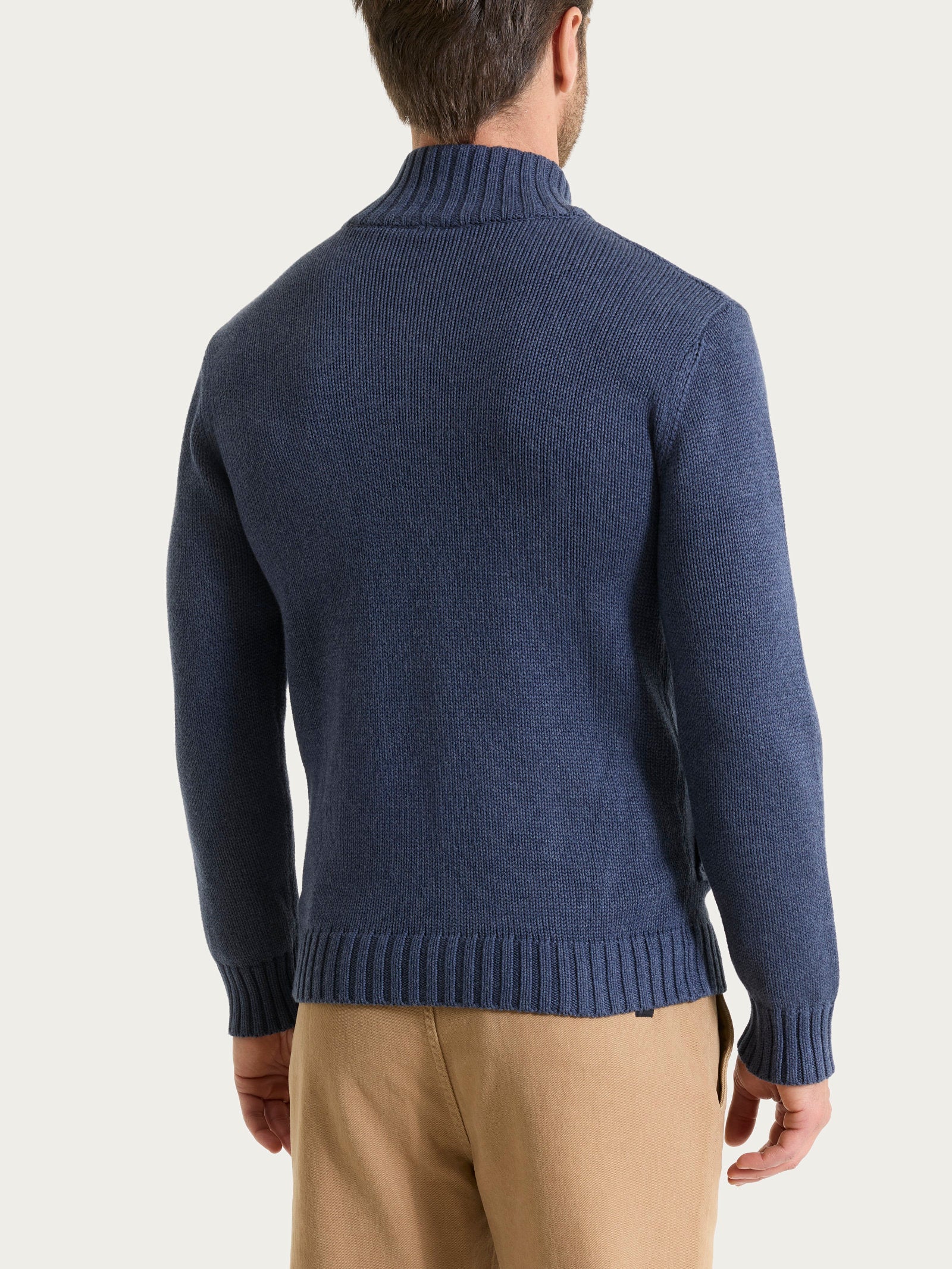Cardigan con zip in Winter Cotton Azzurri Uomo - Ragno