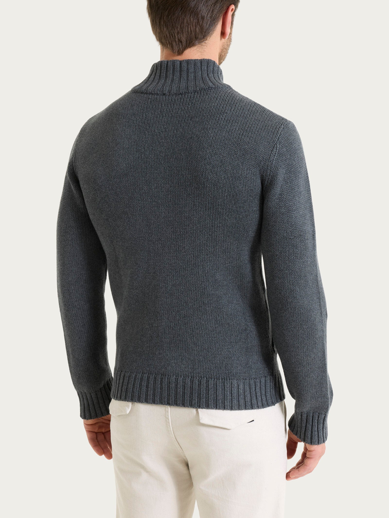 Cardigan con zip in Winter Cotton Neri Uomo - Ragno