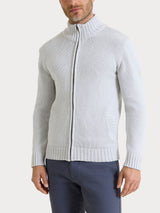 Cardigan con zip in Winter Cotton Grigi Uomo - Ragno