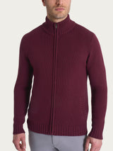 Cardigan con zip in Winter Cotton Viola Uomo - Ragno