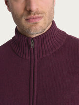 Cardigan con zip in Winter Cotton Viola Uomo - Ragno