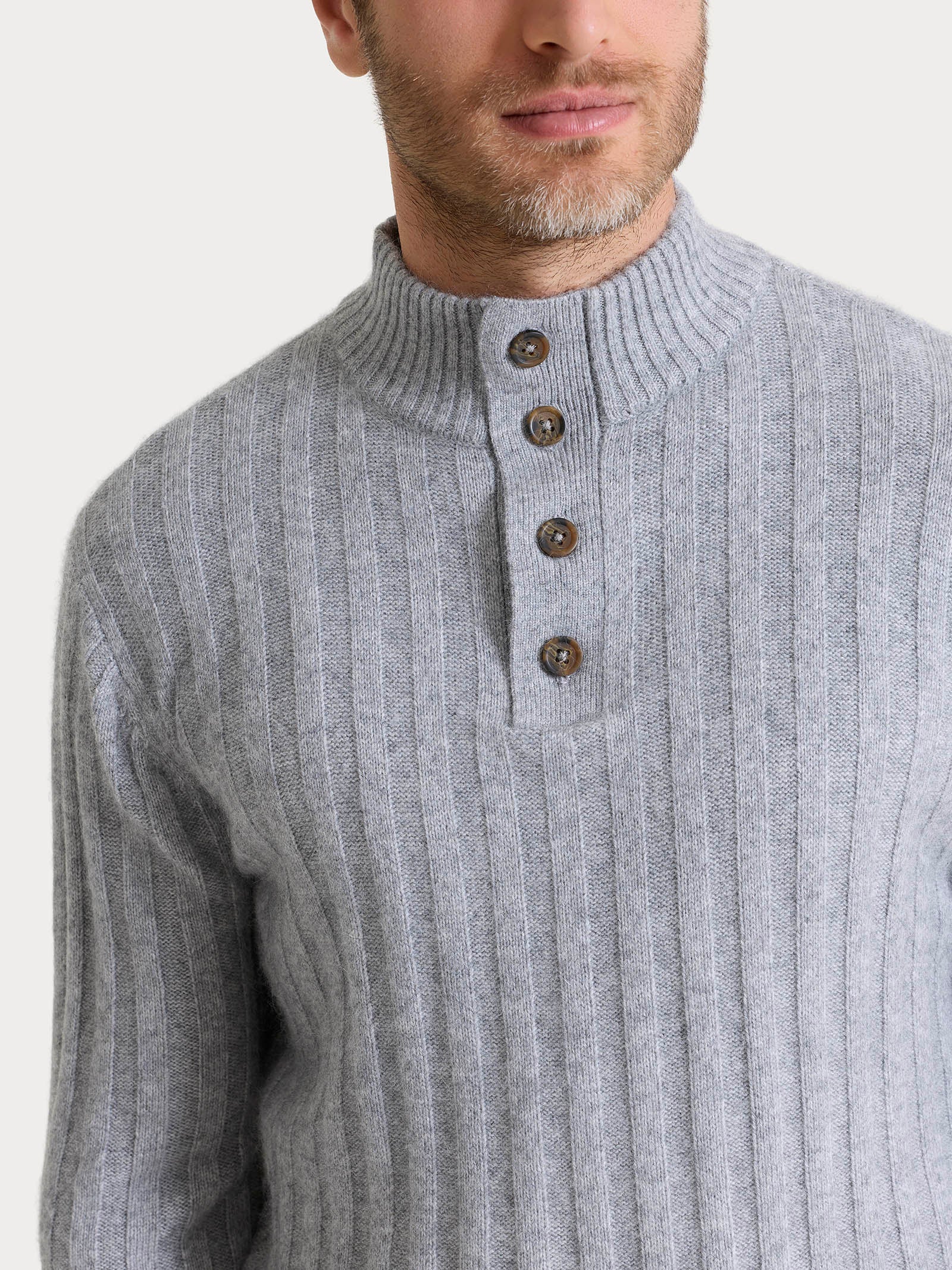 Lupetto con costa piatta in Natural Soft  Neri Uomo - Ragno