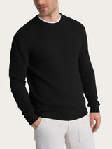 Pull girocollo in Natural Soft  Neri Uomo - Ragno
