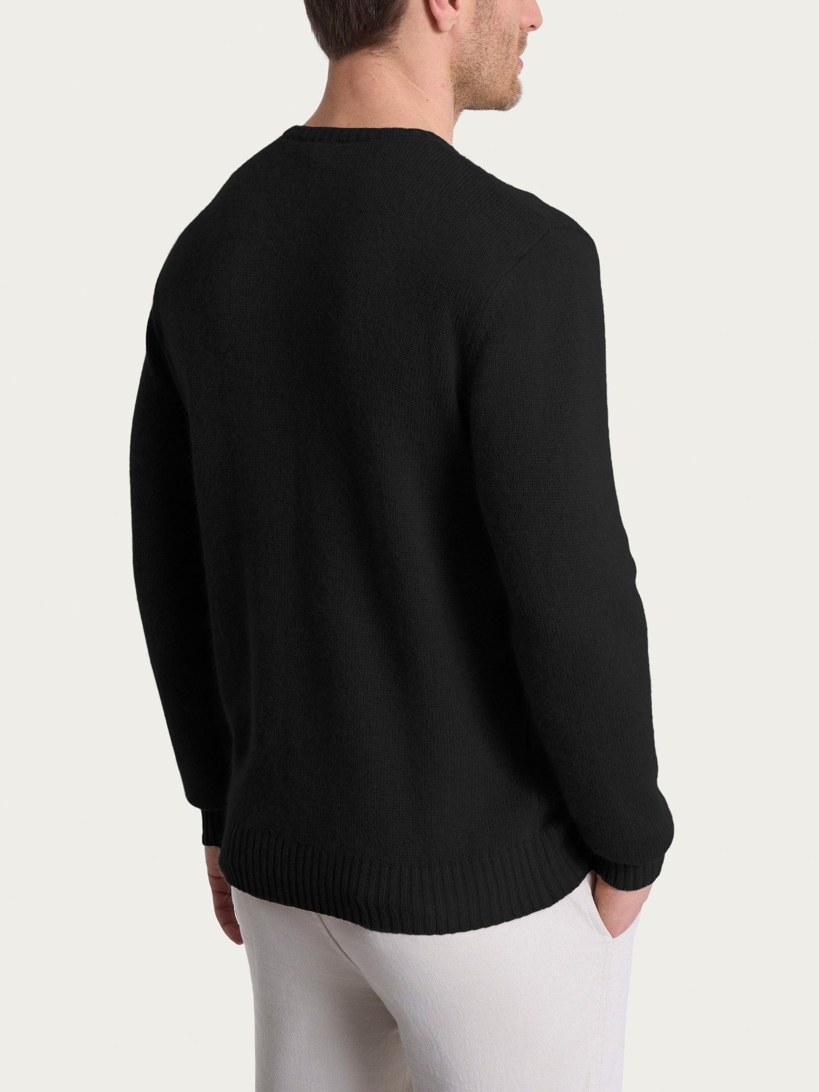 Pull girocollo in Natural Soft  Neri Uomo - Ragno