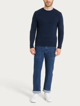Pull girocollo in misto lana e angora Blu Uomo - Ragno