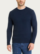 Pull girocollo in misto lana e angora Blu Uomo - Ragno